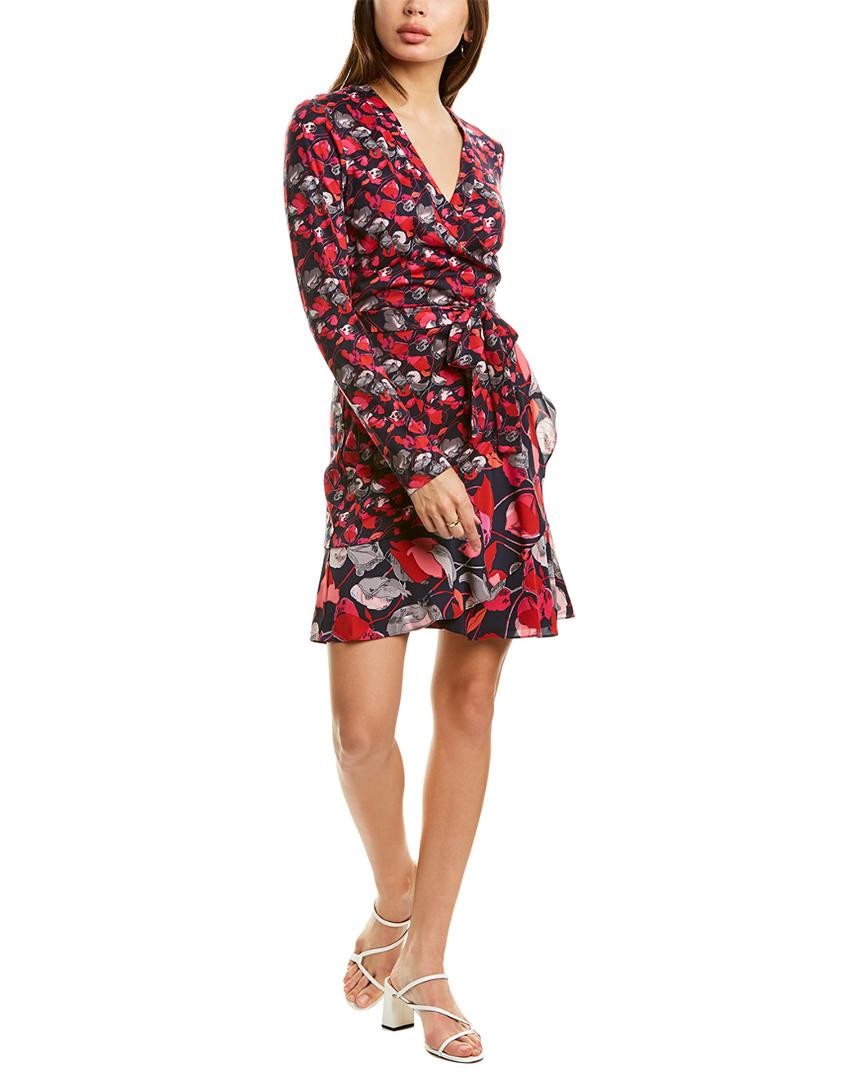 Diane von Furstenberg Silk Elita Floral Long-sleeve Asymmetrical 