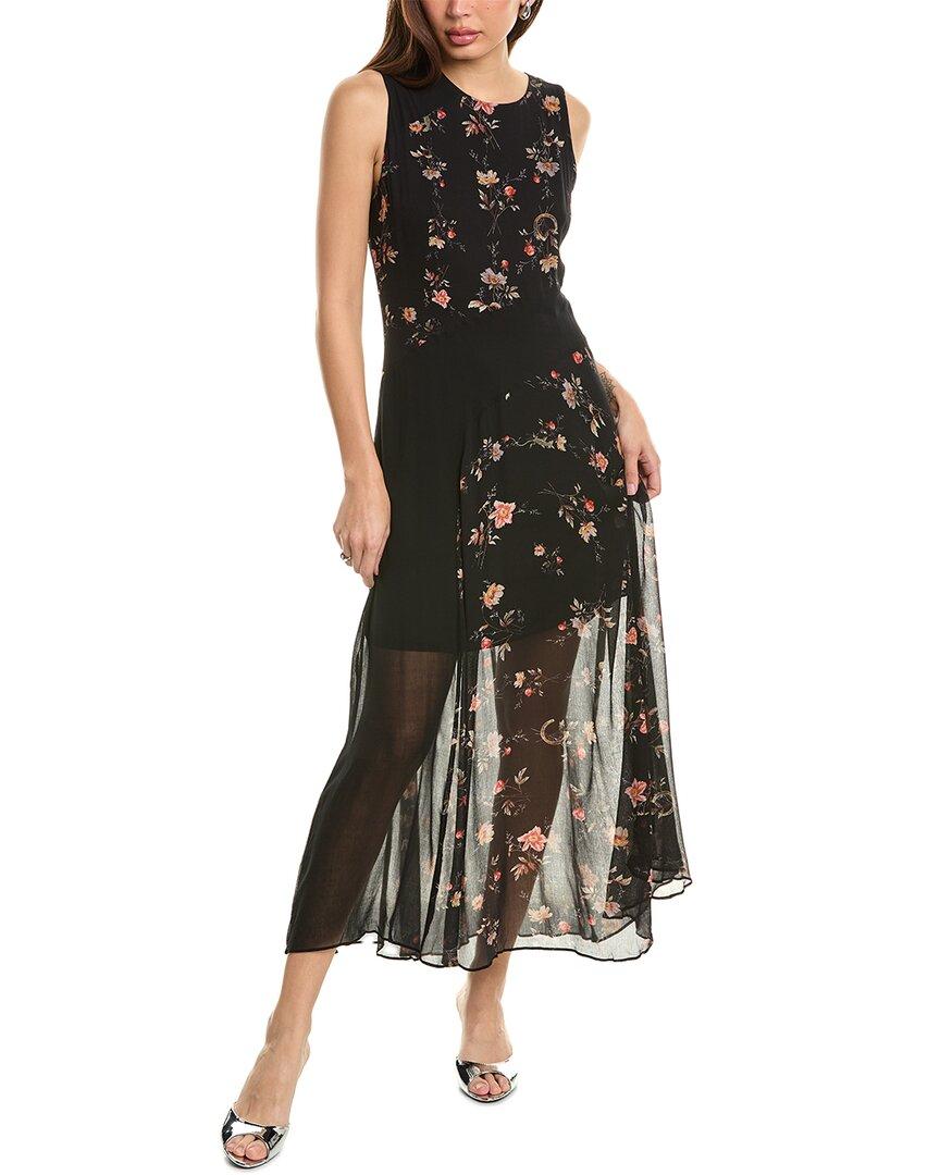 round neck maxi dress Plus Size Round Neck Long Sleeve Maxi Dress with Pockets Floral / XL