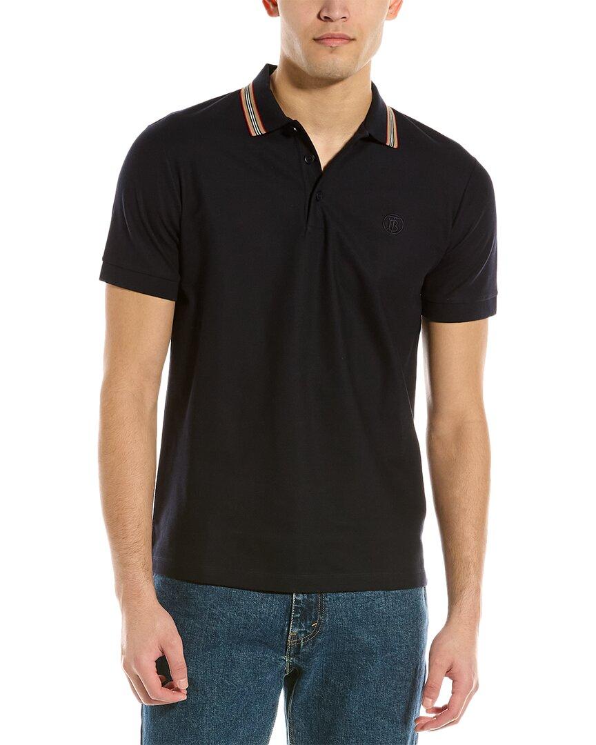 Burberry Icon Stripe Collar Polo Shirt in Black for Men | Lyst UK