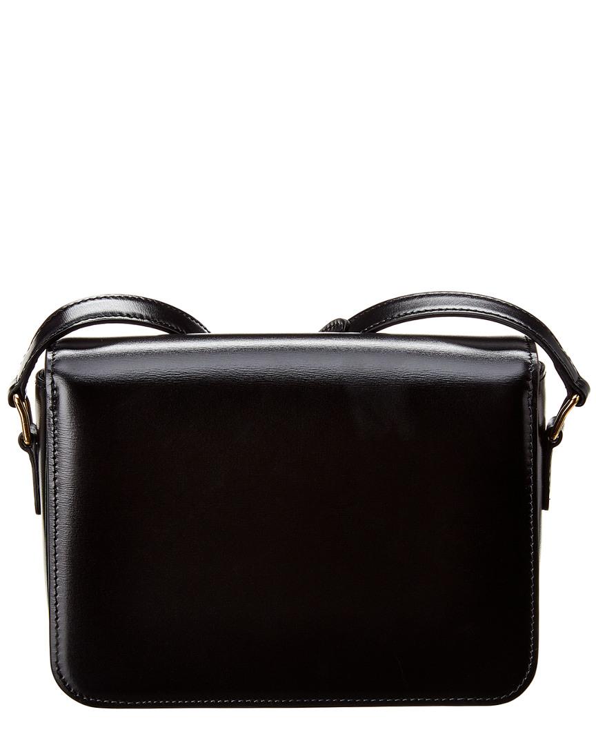 CELINE black leather and canvas TEEN TRIOMPHE Shoulder Bag at