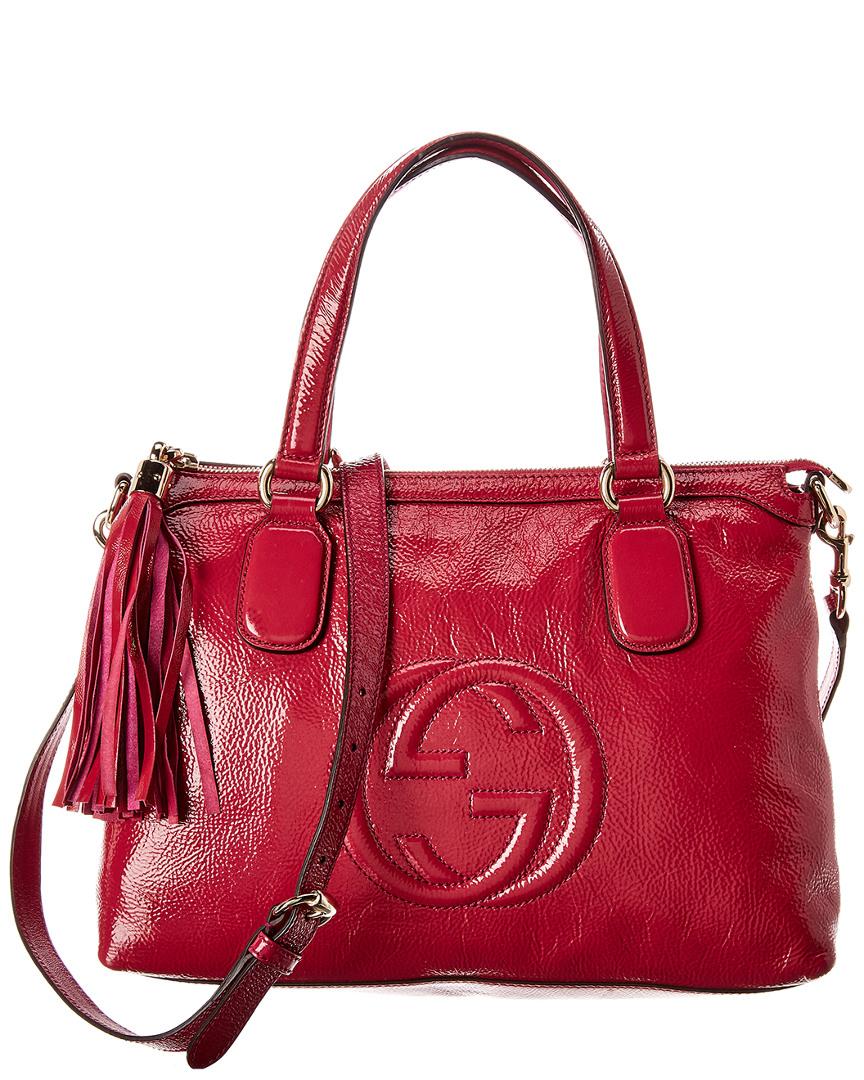 gucci red patent leather bag