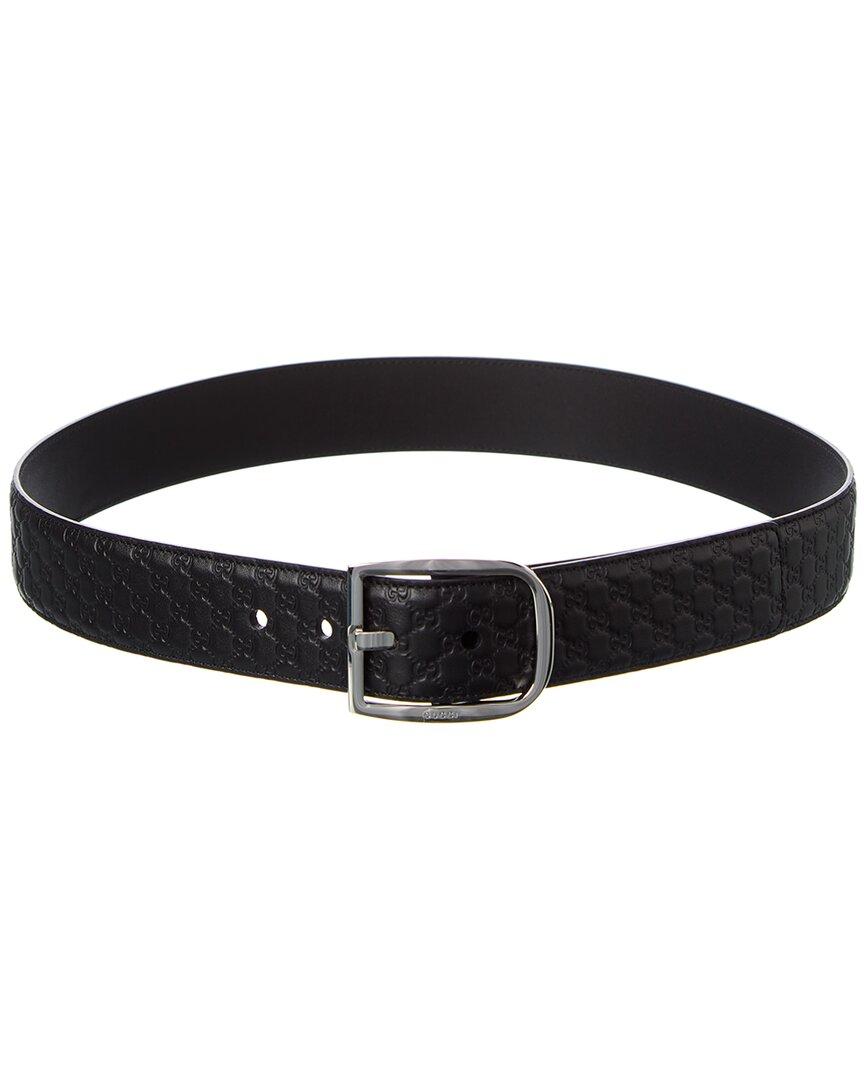 GG leather belt in black - Gucci