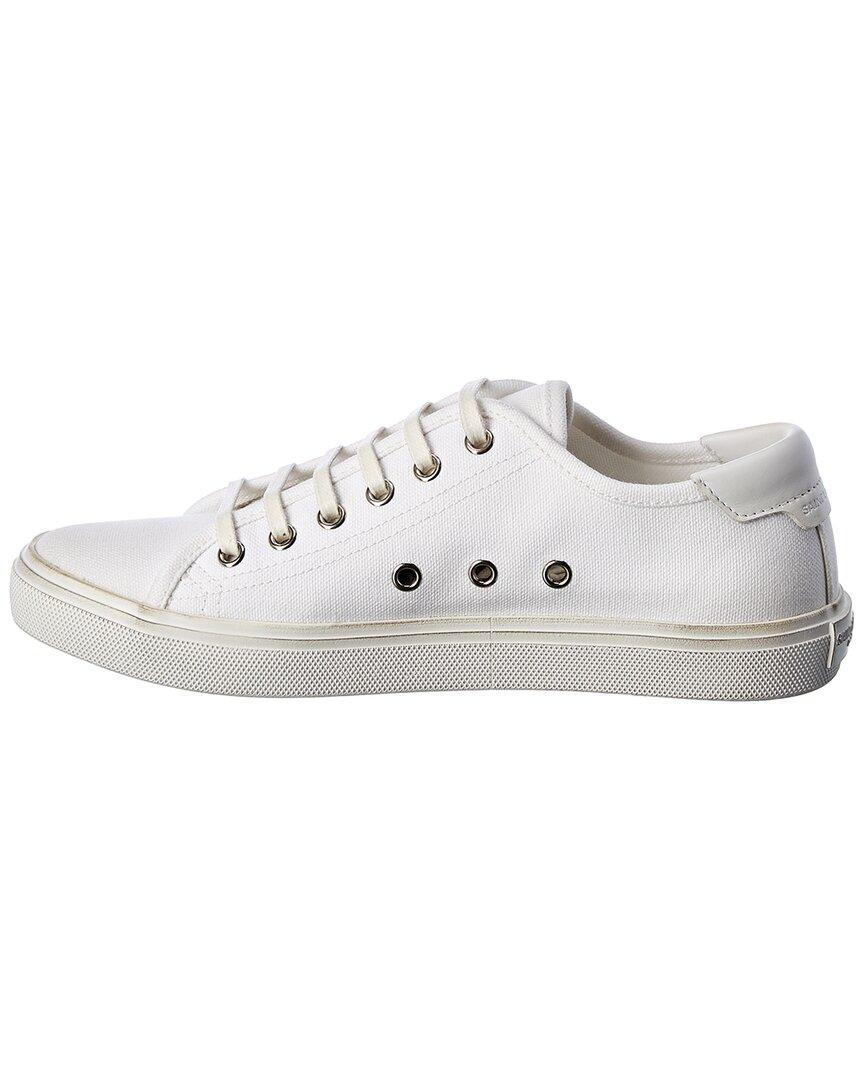 Saint Laurent Malibu Used Canvas & Leather Sneaker in White - Lyst