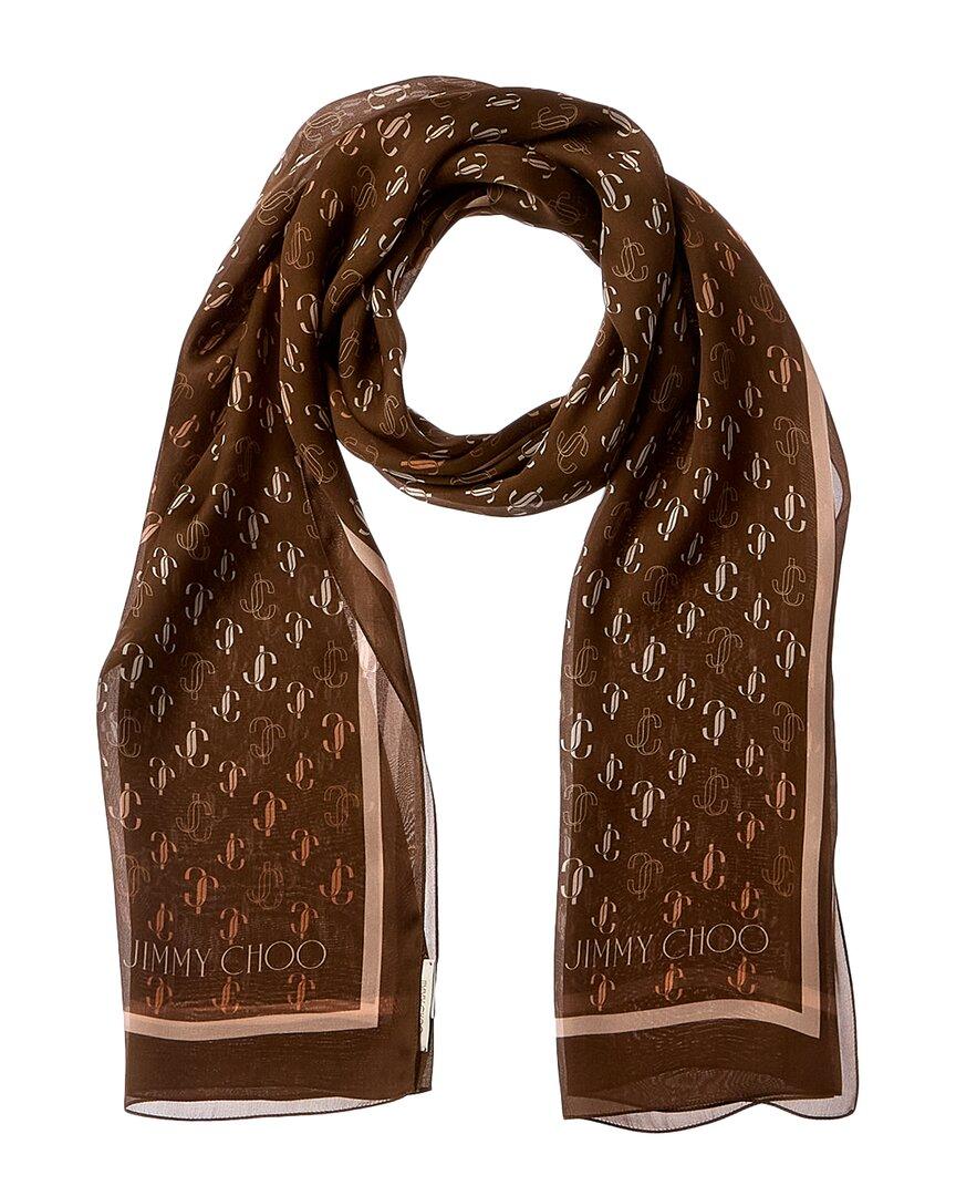 マフラー・ストール JIMMY CHOO LAILA WOOL LOGO SCARVES Jimmy Choo Doris monogram-print Silk Scarf | Pink | FARFETCH