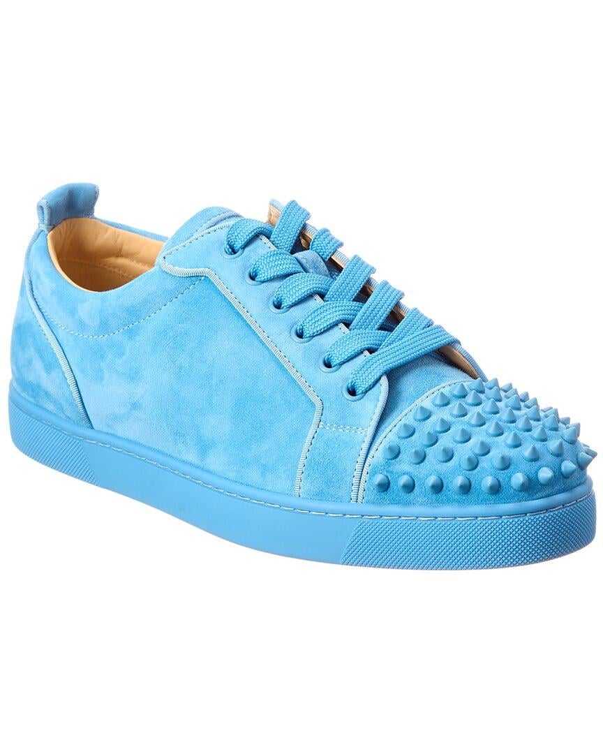 Christian Louboutin Louis Junior Spikes Orlato Suede Sneaker in Blue for  Men | Lyst