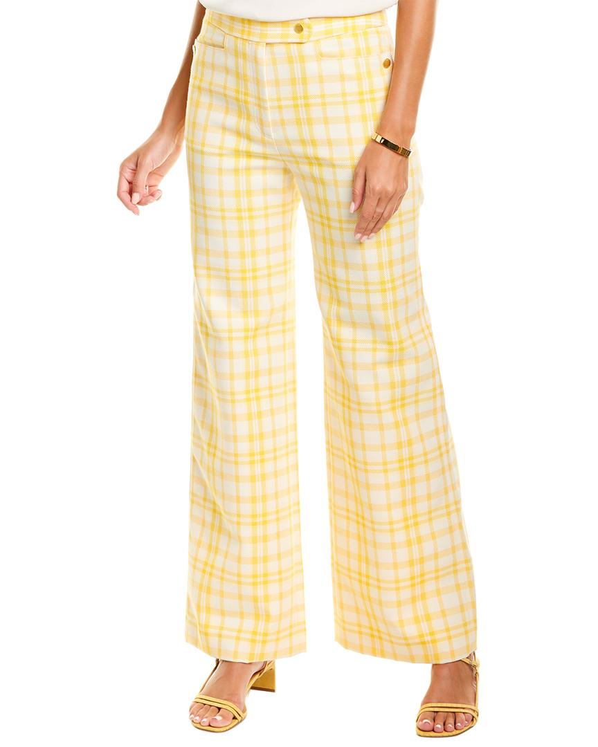 Yellow and white plaid pants 2025