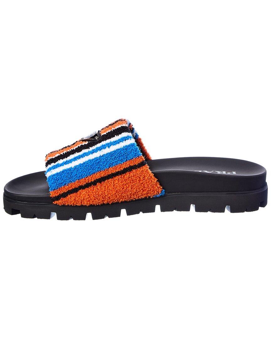 Prada Terry Cloth Slide in Blue for Men 
