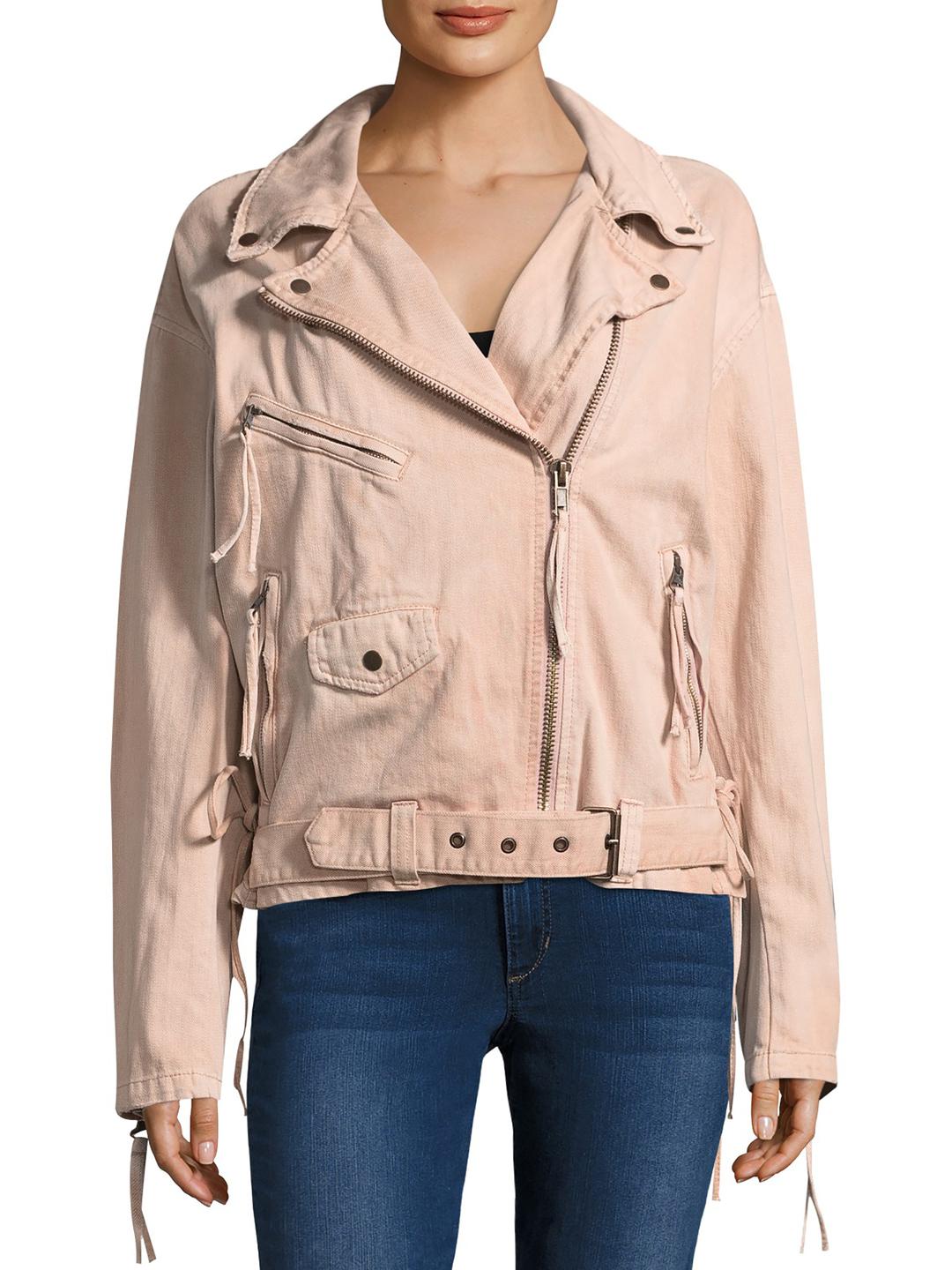 Lyst Free People Oversized Motorcycle Jacket in Pink