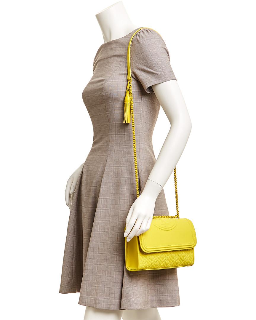 Tory Burch Fleming Matte Leather Small Convertible Shoulder Bag in