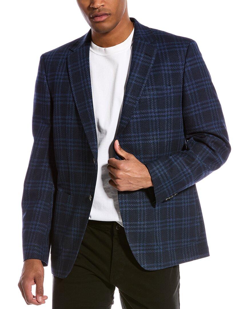 BOSS H-janson-patch Regular Fit Wool-blend Jacket in Blue for Men | Lyst