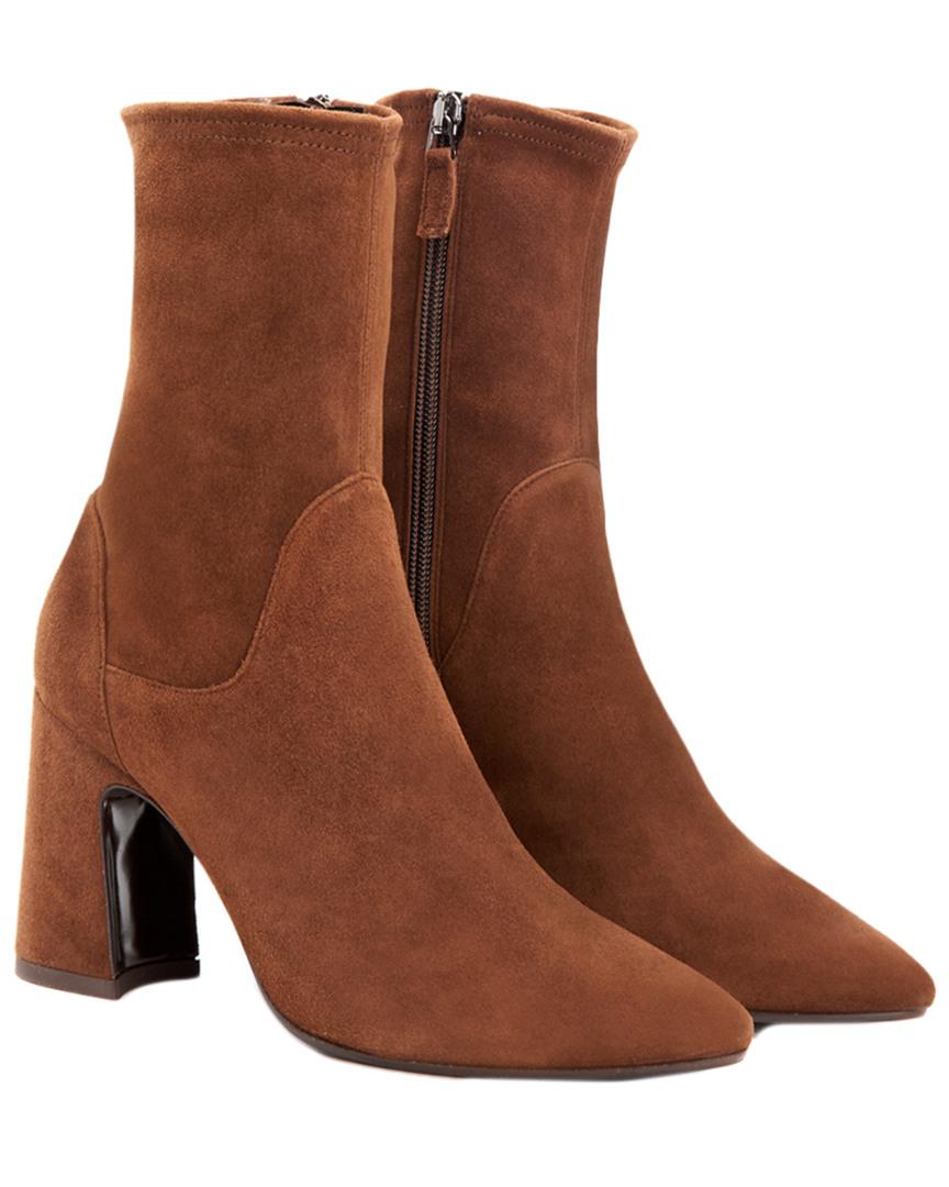 Aquatalia Nastasia Waterproof Suede Bootie in Brown Lyst