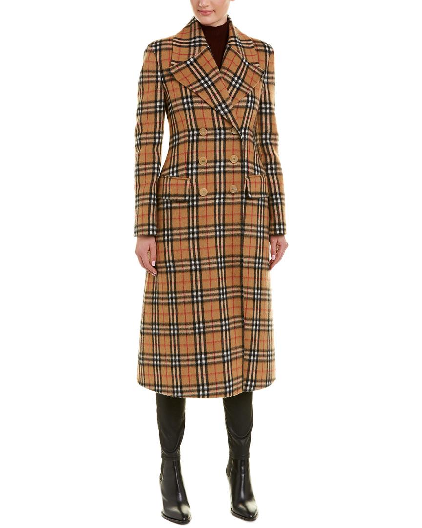intern Handvest Herinnering Burberry Vintage Check Alpaca Wool Tailored Coat in Brown | Lyst