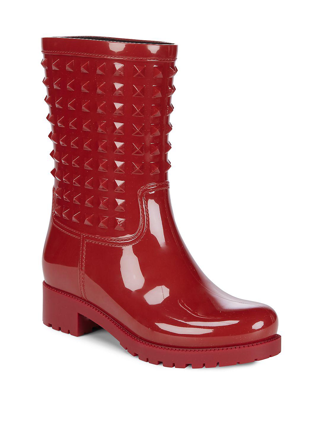 valentino studded rain boots