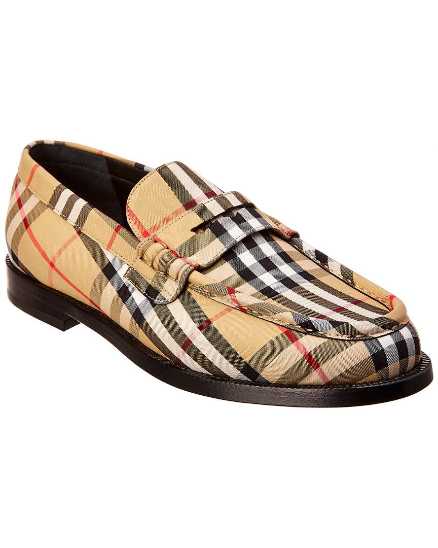 Burberry Vintage Check Leather Loafer in Brown for Men | Lyst