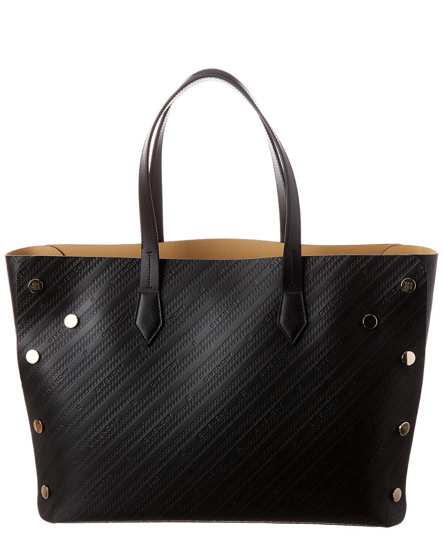 embossed leather tote