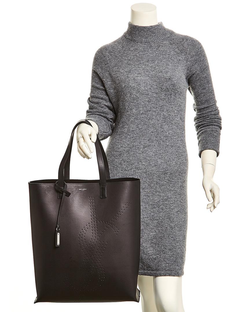 ysl leather shopping bag