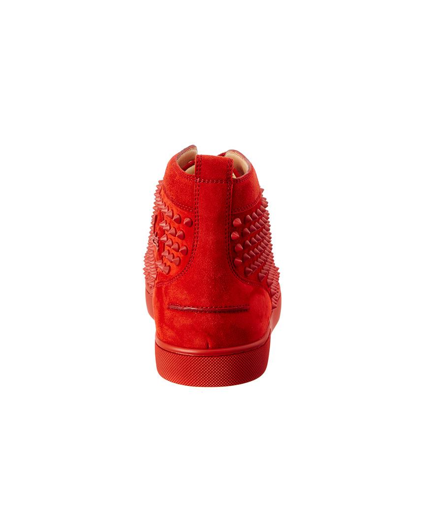 Christian Louboutin Galaxtitude Suede High-top Trainers in Red for Men