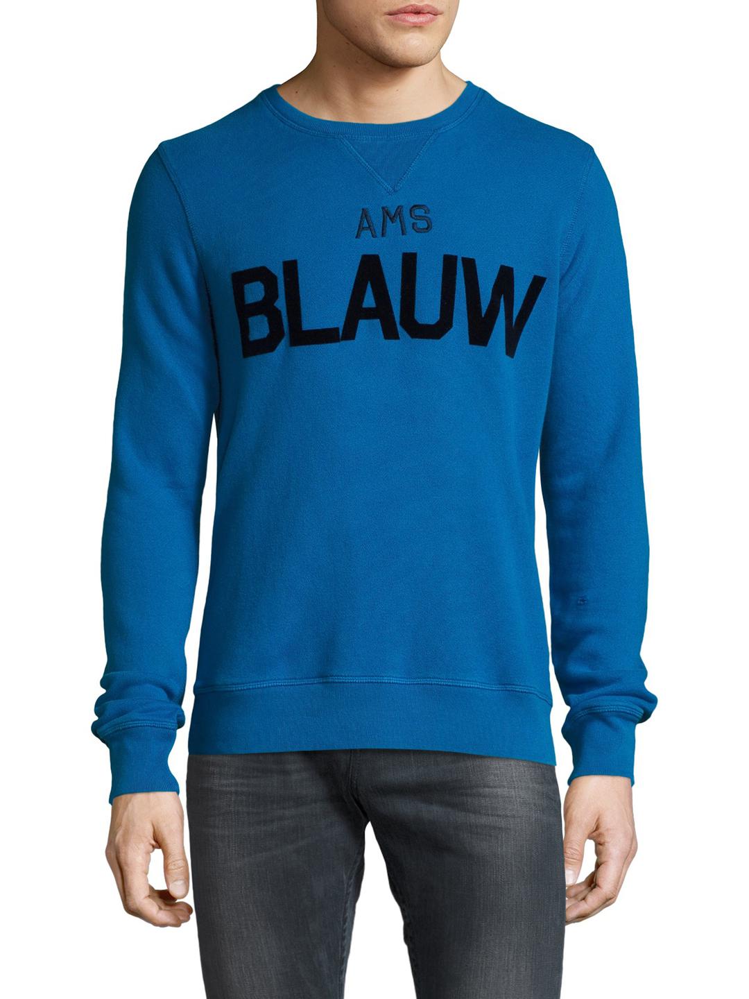 Scotch & Soda Cotton Amsterdams Blauw Brand Sweatshirt in Blue for Men |  Lyst