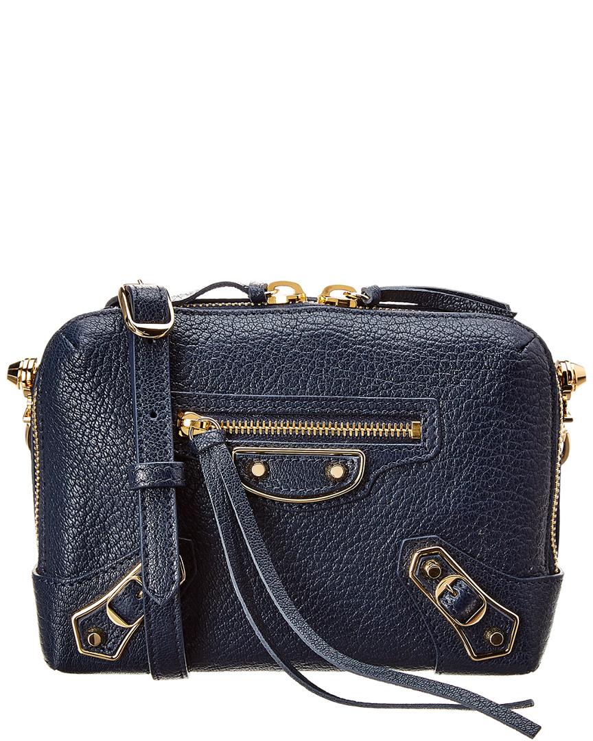 Balenciaga Metallic Edge Reporter Xs Leather Crossbody in Blue - Lyst