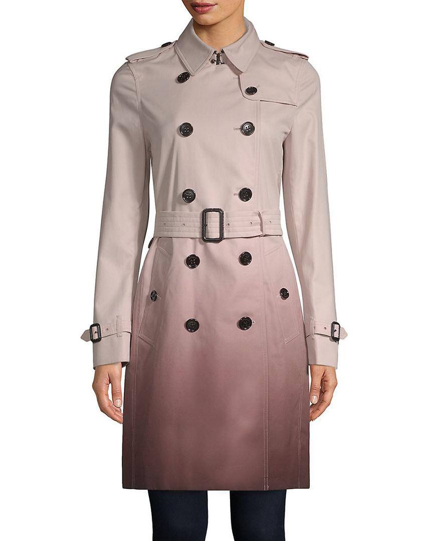 Burberry Cotton Kensington Ombre Trench Coat in Pink - Lyst