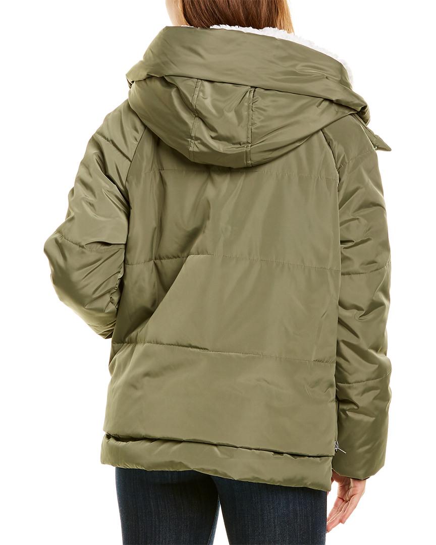 hooded mini puffer coat