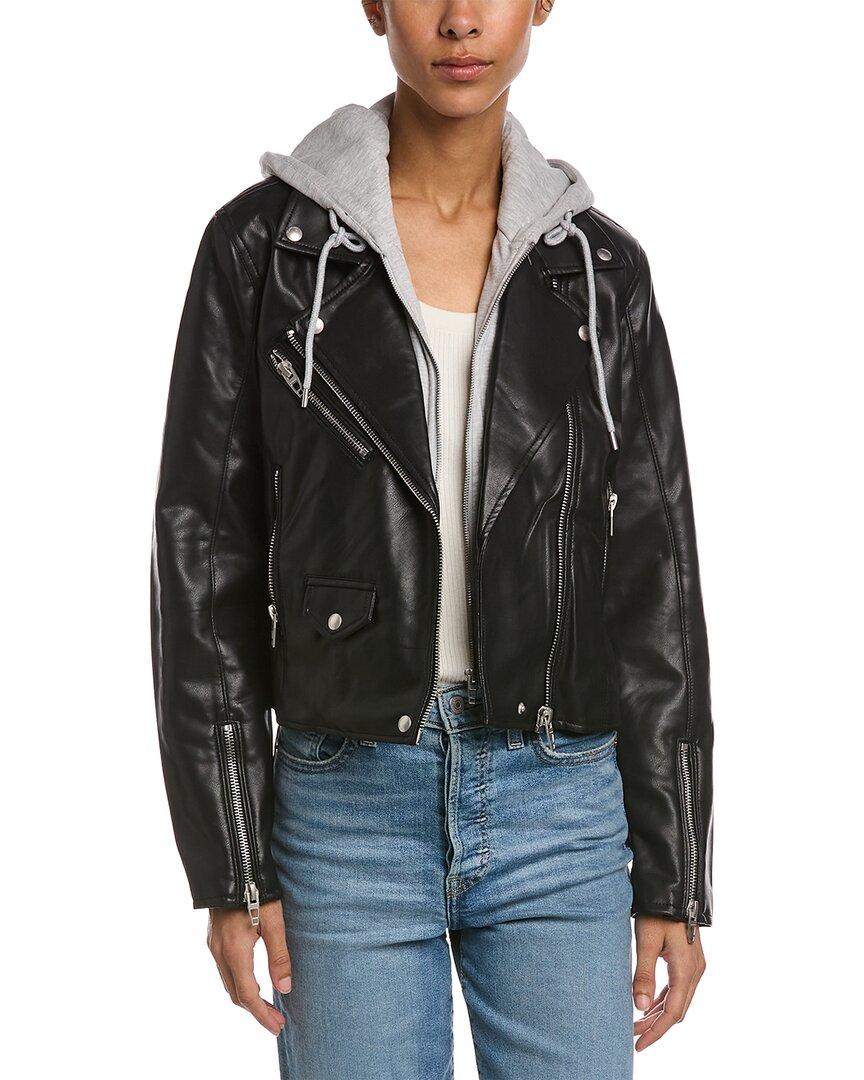 Blanknyc leather jacket with hood Clearance