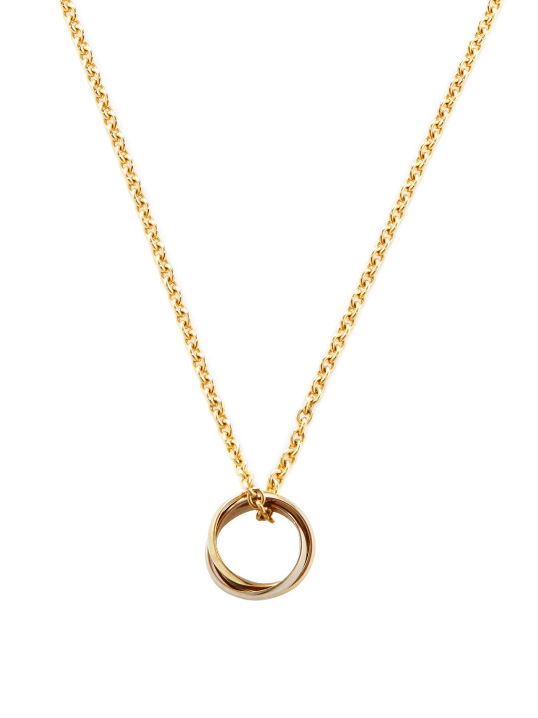 Tri-tone Gold Rolling Trinity Necklace 