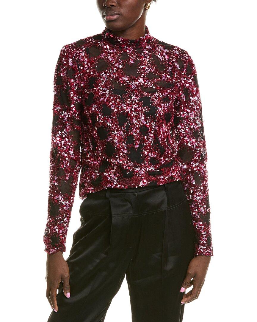 BCBGMAXAZRIA Sequin Turtleneck Pullover in Red Lyst UK