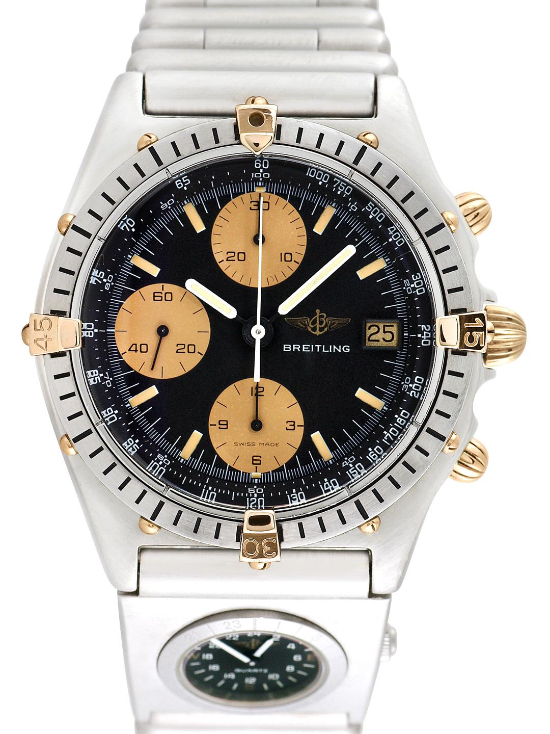 Breitling Vintage Breitling Chronomat Dual Time Stainless Steel & 18k  Yellow Gold Watch, 40mm in Black for Men | Lyst