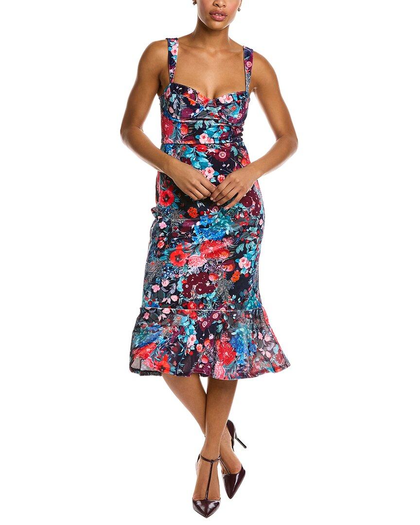 floral silk dress midi Milly Women's Lily Floral Satin Maxi Slipdress - Yellow Multi