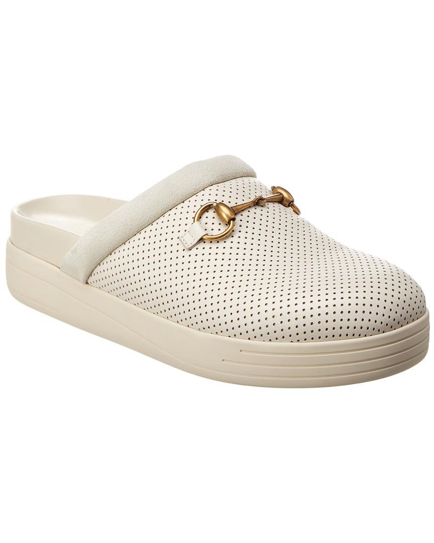 Gucci Leather Slipper in White for Men | Lyst