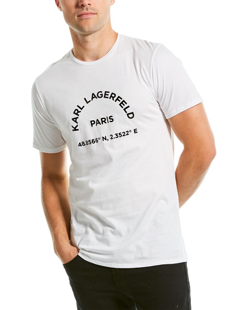Karl Lagerfeld Cotton Paris Latitude T-shirt in White for Men - Lyst