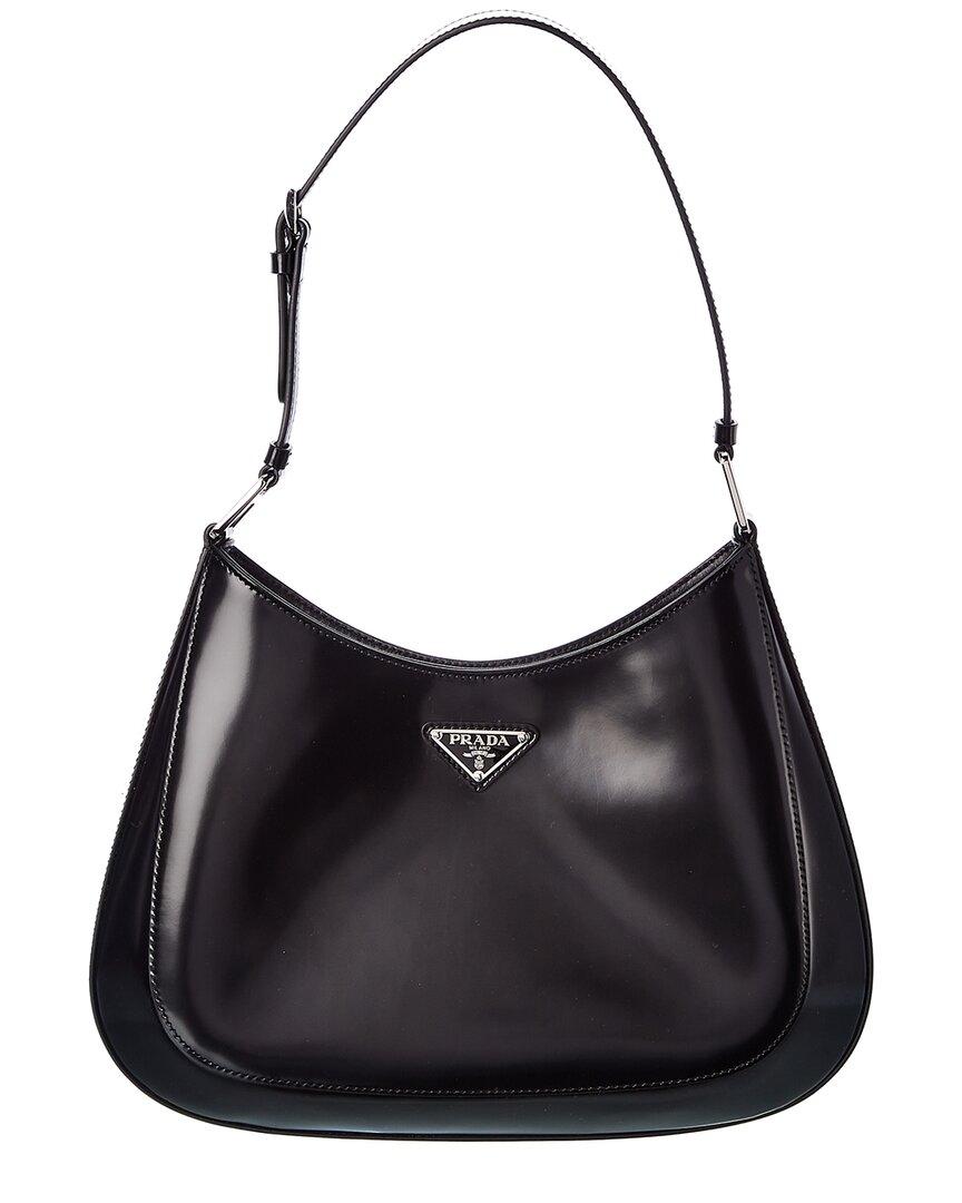 Prada Cleo Brushed Leather Shoulder Bag in Black Lyst