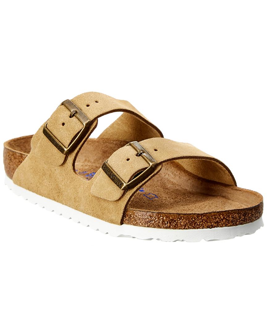 Birkenstock Arizona Birko-flor Leather Sandal in Beige (Natural) - Lyst