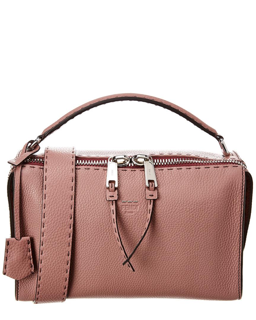 musician Compose Mention Fendi Lei Selleria Leather Boston Bag in Pink | Lyst