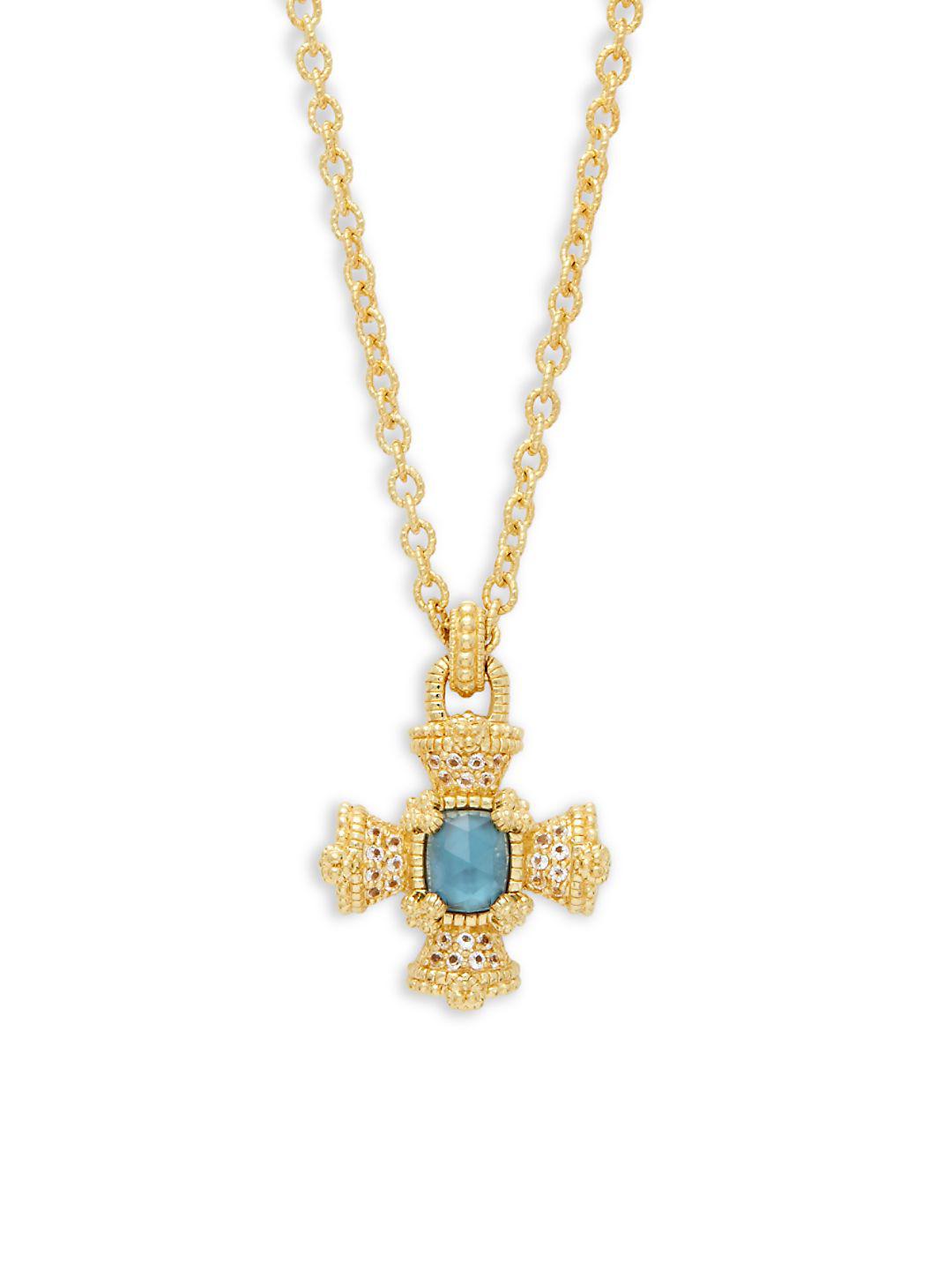 Judith Ripka London Blue Topaz & Sterling Silver Pendant Necklace in ...