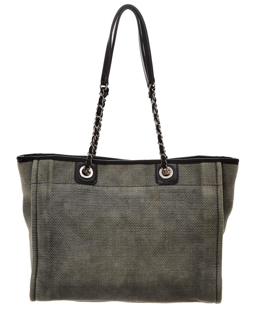 Chanel Grey Canvas Large Deauville Tote in Gray