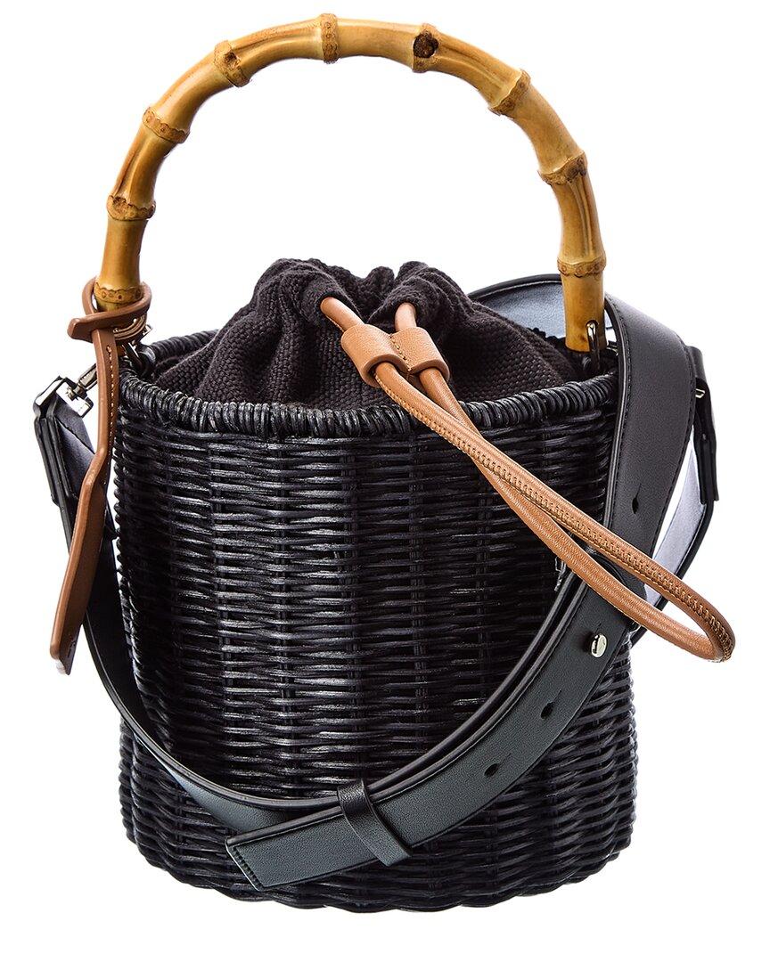 Ted Baker Jayriri Basket Weave Rattan Bucket Bag in Black | Lyst