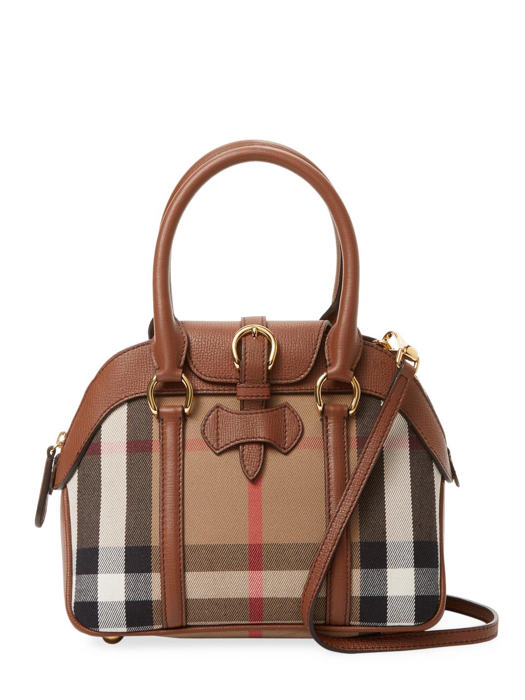 Burberry Milverton Small House Check Bowling Bag in Brown - Lyst