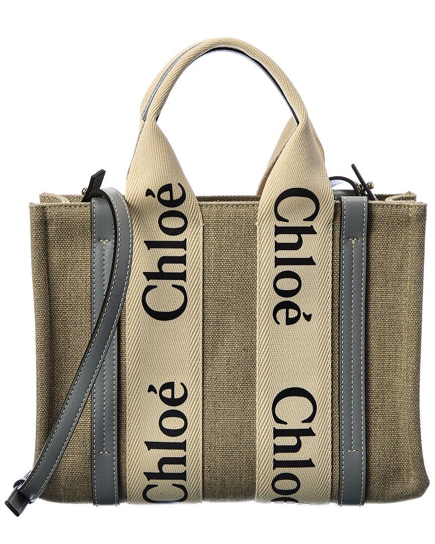 Chloé Woody Small Canvas & Leather Tote in Metallic | Lyst
