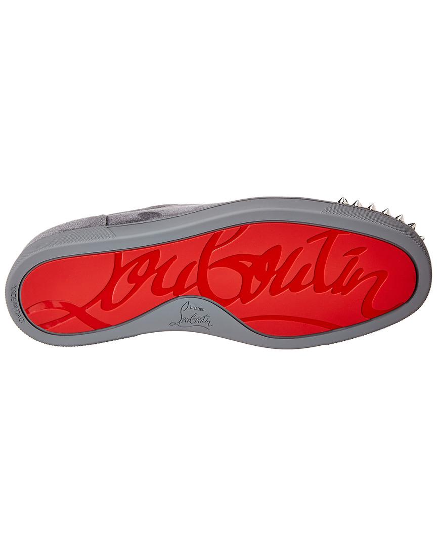Christian Louboutin Louis Junior Spiked Suede Sneakers in