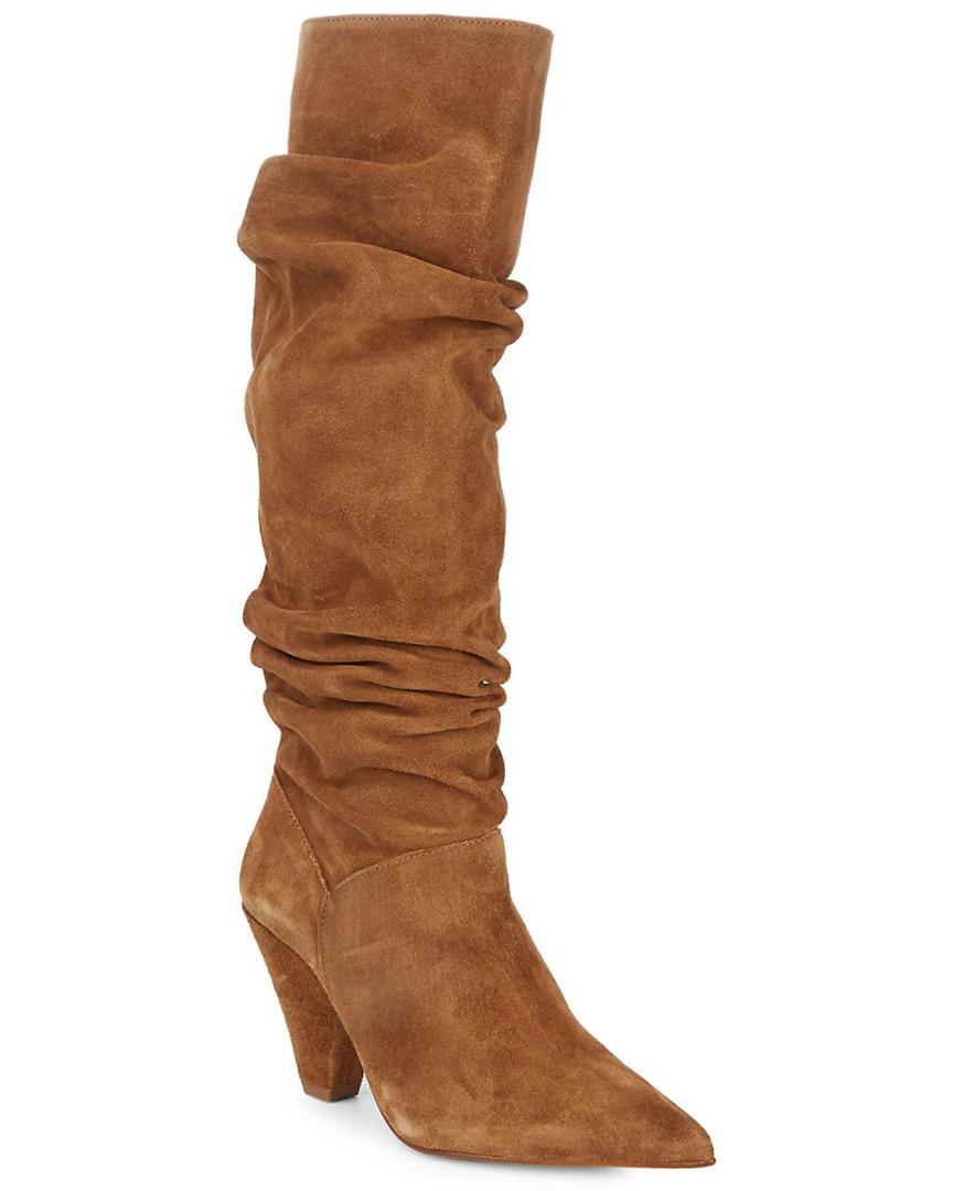 Saks Fifth Avenue Suede Tall Slouch Boots in Cognac (Brown) - Lyst