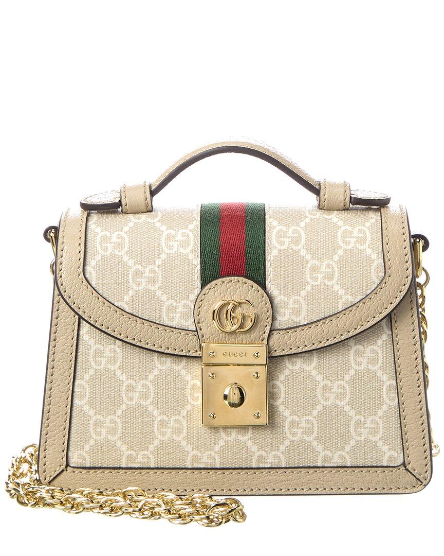 Gucci Ophidia Mini GG Supreme Canvas Leather Shoulder Bag In Metallic Lyst Canada