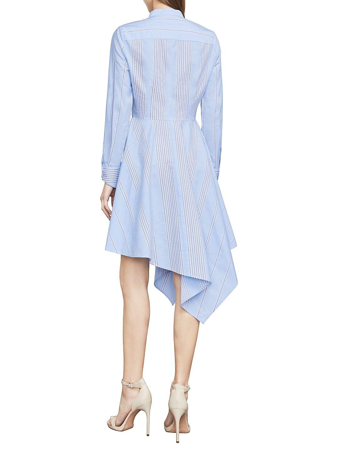 BCBGMAXAZRIA Bcbg Rayanne Asymmetrical Shirt Dress in Blue | Lyst