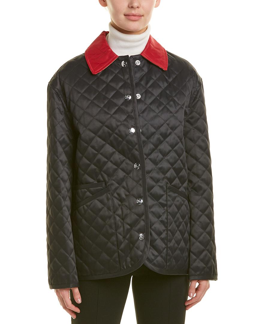 Burberry Synthetic Dranefield Diamond Quilted Barn Jacket In Black