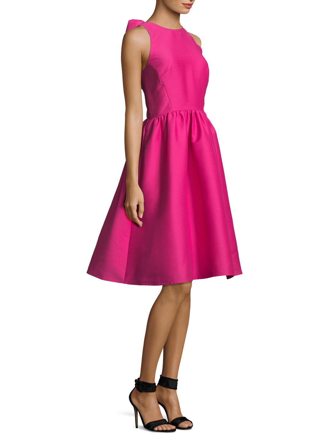 Kate Spade Bow Back Fit And Flare Dress in Pink | Lyst