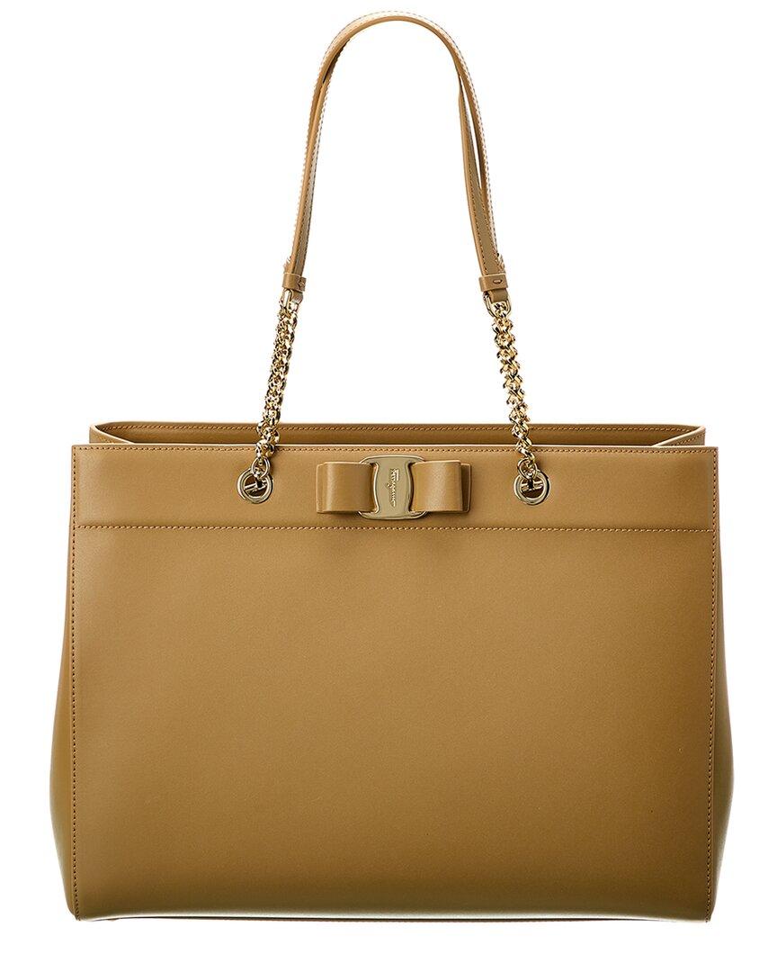 Salvatore ferragamo vara double handle leather tote hotsell