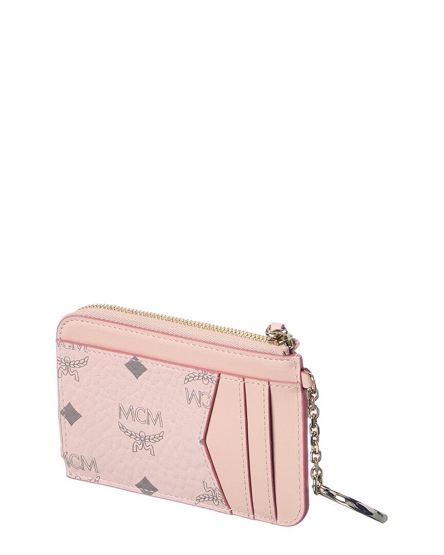 MCM Card Case Visetos Mini Soft Pink in Coated Canvas - US