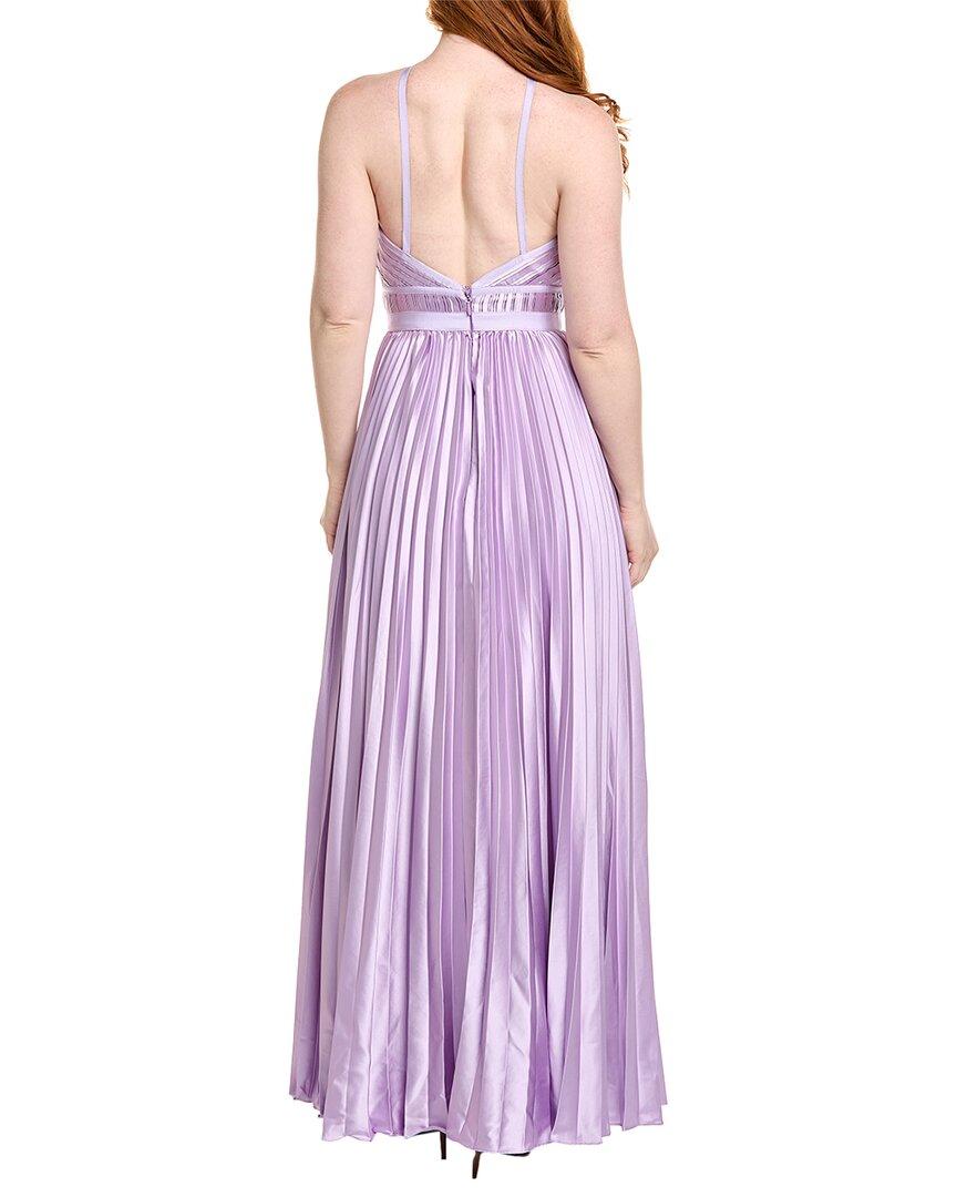 open lace back dress Amur Women's Mimi Plissé Minidress - Lilac Petal