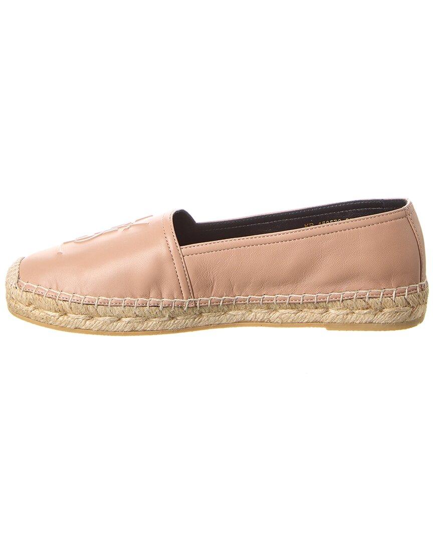 Saint Laurent Logo Leather Espadrille in Pink Lyst UK